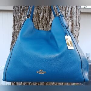 Coach Blue Leather Shoulder Bag